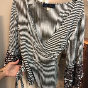 Blue Rain wrap blouse